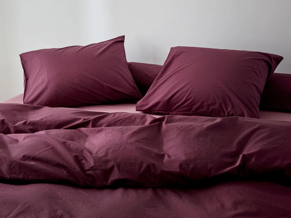 Posteljnina ekološki bombaž perkal PLUM več dimenzij