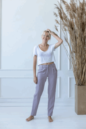 Hlače 1383 100% lan