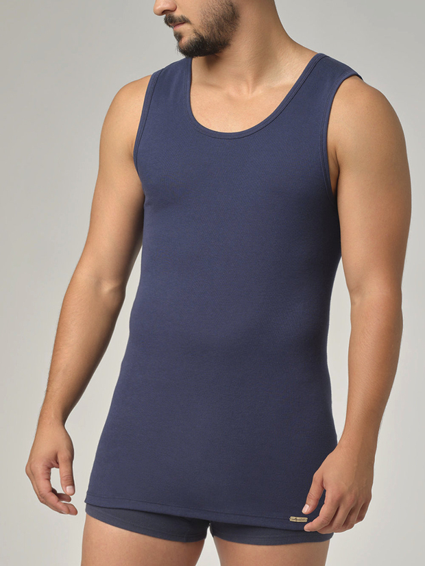 Moška spodnja majica iz eko bombaža MODRA