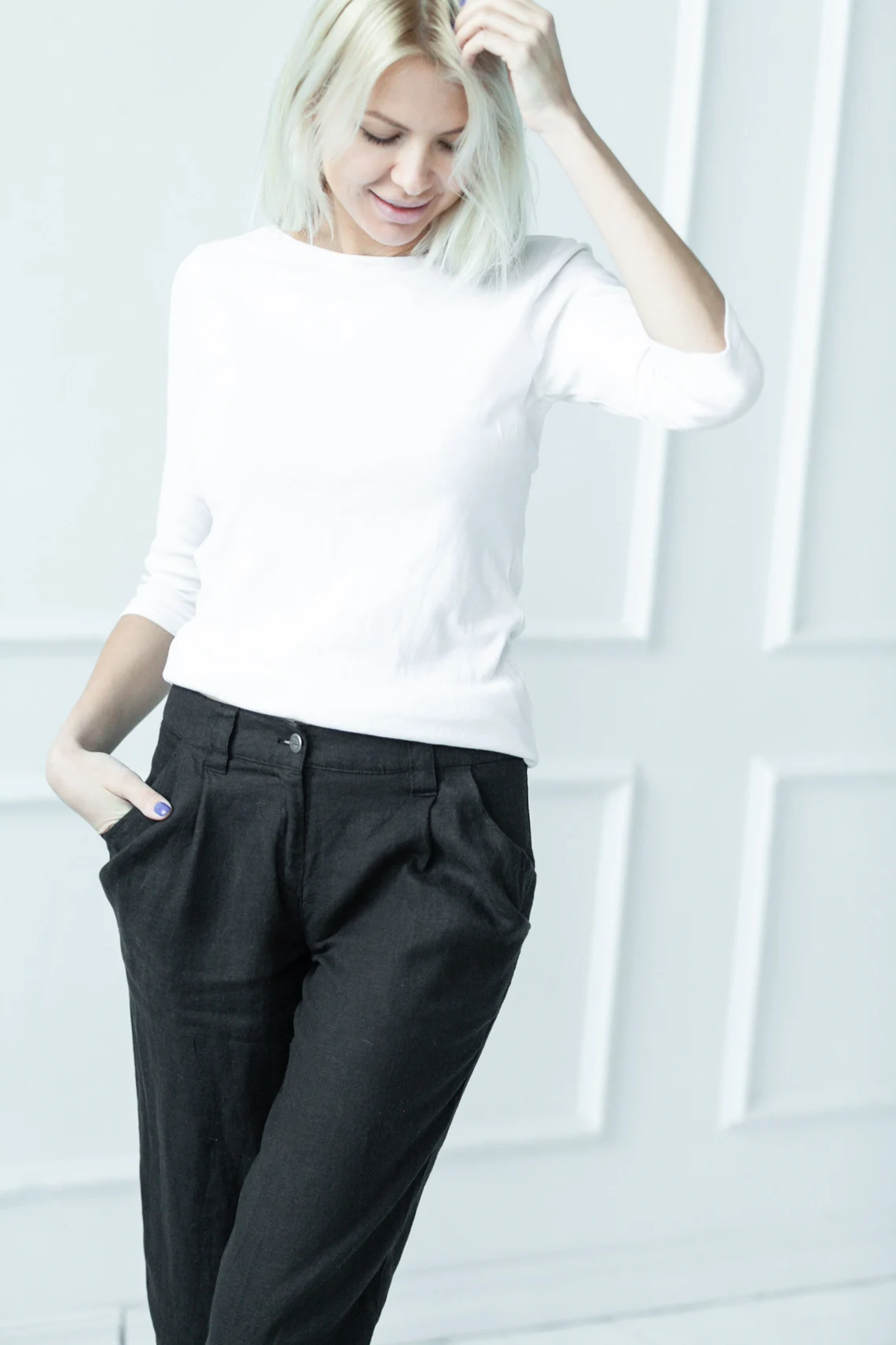 Hlače 1383 100% lan