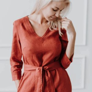 Srajčna obleka 1284, vezenje 100% lan