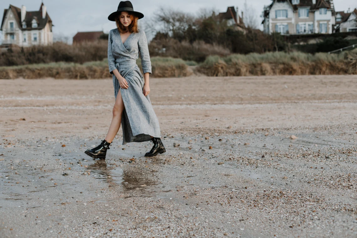 Obleka na preklop DR 1201 , 100% lan