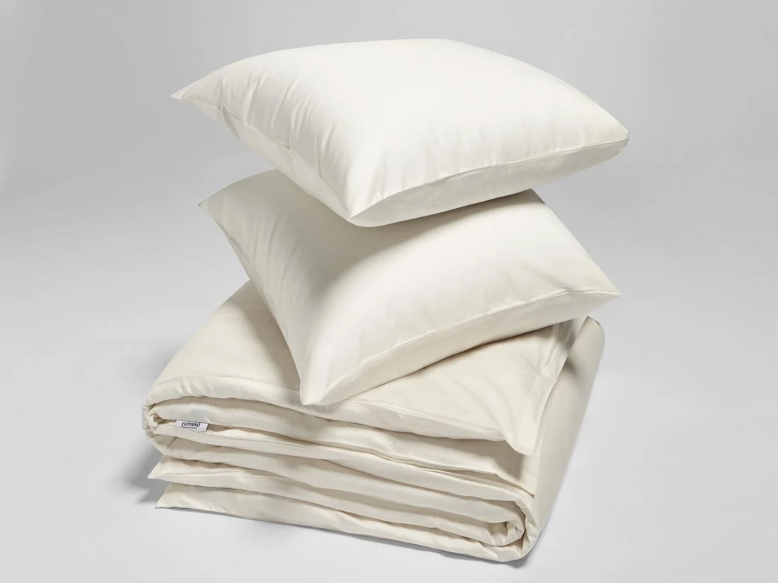 Posteljnina ekološki bombaž saten TOPLA BELA več dimenzij