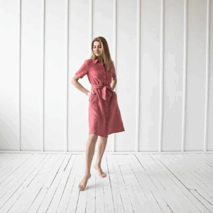 Srajčna obleka KR 1270, 100% lan