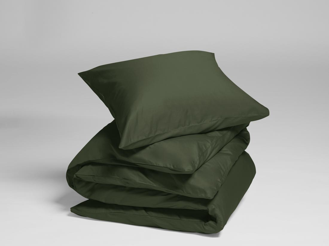 Posteljnina ekološki bombaž saten DARK OLIVE več dimenzij