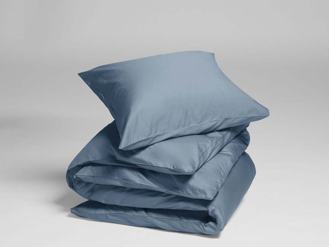 Posteljnina ekološki bombaž saten FADED BLUE več dimenzij