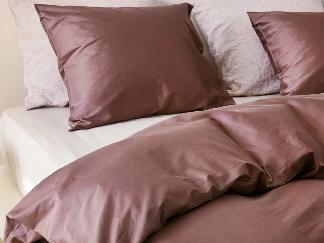 Posteljnina ekološki bombaž saten ROSE BROWN več dimenzij