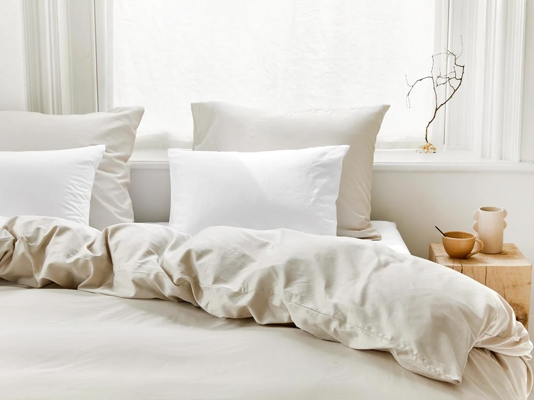 Posteljnina ekološki bombaž saten SANDY GREY več dimenzij