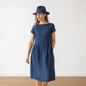 Obleka 100% lan Adel FRENCH BLUE M