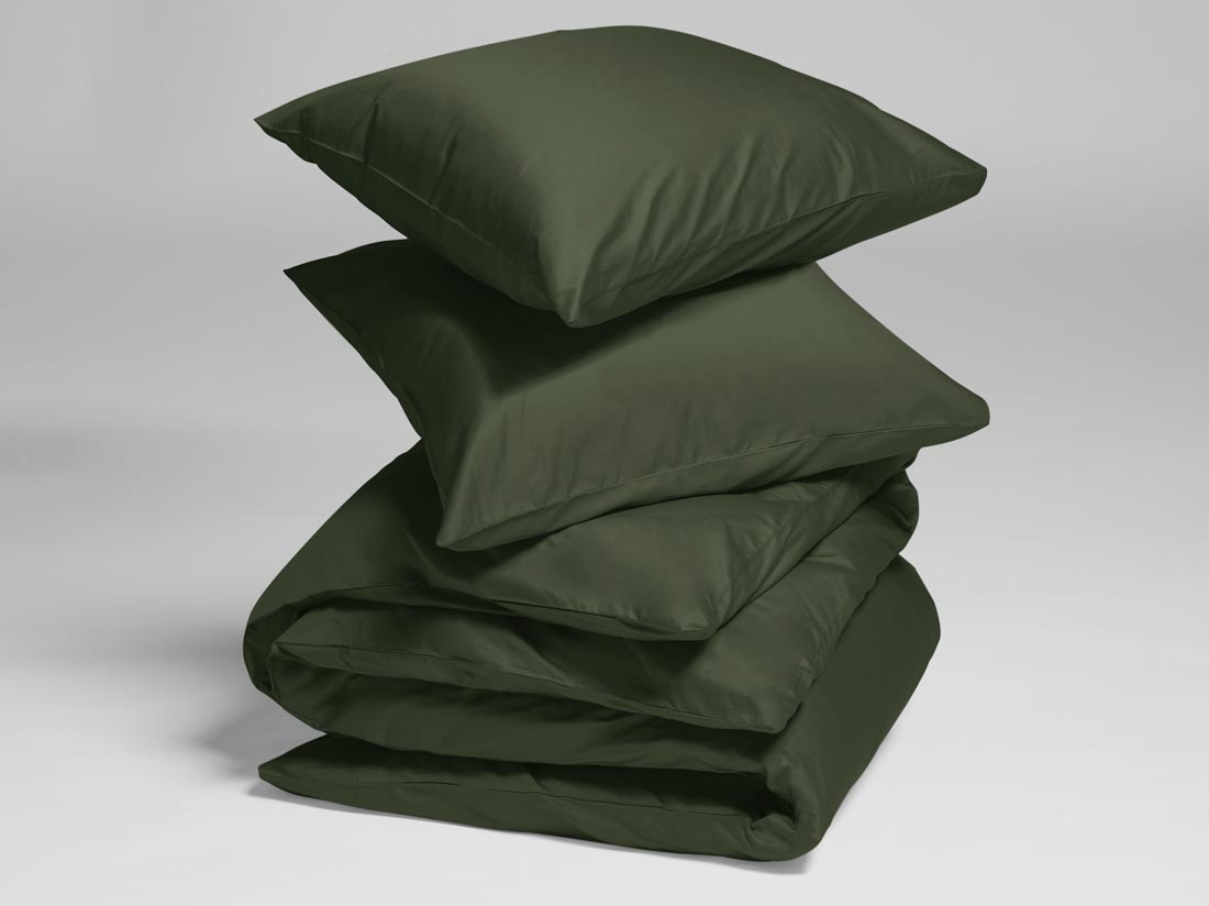 Posteljnina ekološki bombaž saten DARK OLIVE več dimenzij