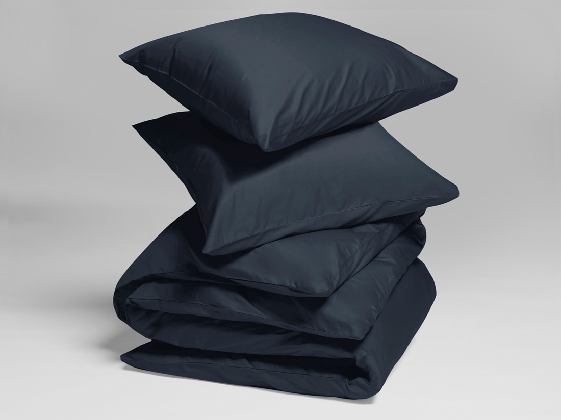 Posteljnina ekološki bombaž saten BLUEBERRY več dimenzij