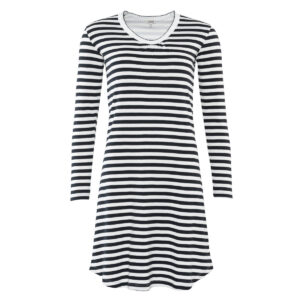 Ženska spalna srajca iz 100% eko bombaža ČRNO BELA