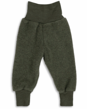 Otroške hlače zelene - flis 100% volna od 50-92