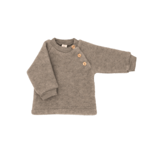 Otroški pulover walnut melange - flis 100% volna od 62-116