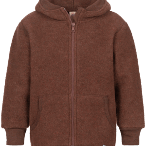 Otroška jakna s kapuco cinnamon - flis 100% volna od 116-140