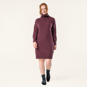 Ženska obleka Pacifica 100% volna BURGUNDY