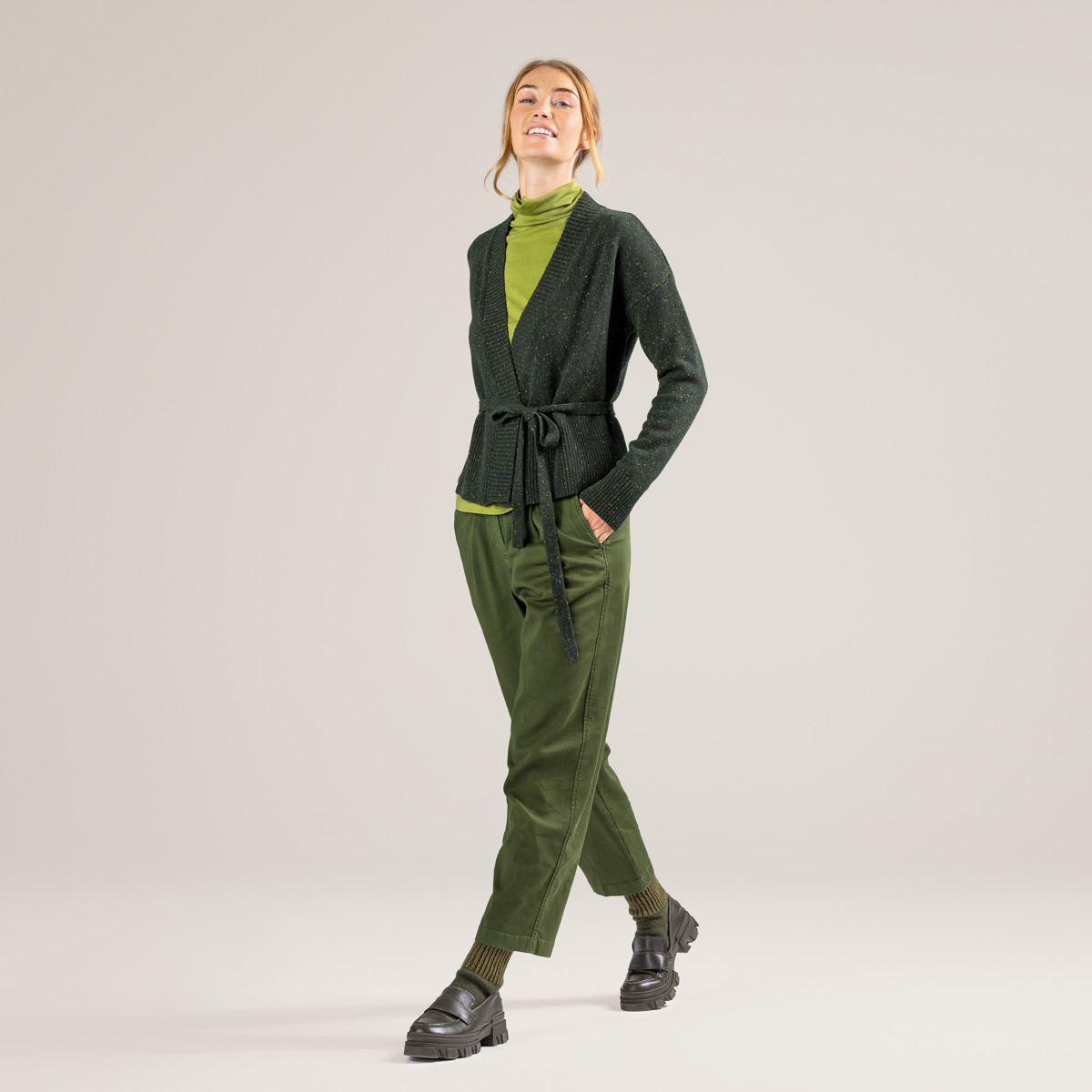 Ženska jopa Pacita 100% volna ZELENA XS