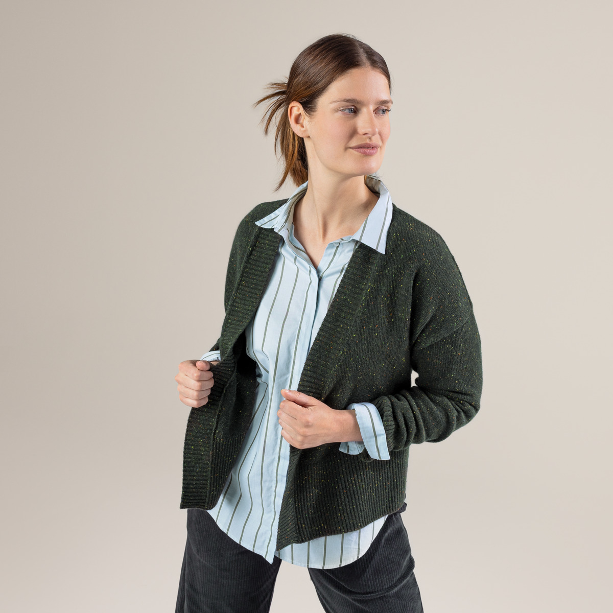 Ženska jopa Pacita 100% volna ZELENA XS