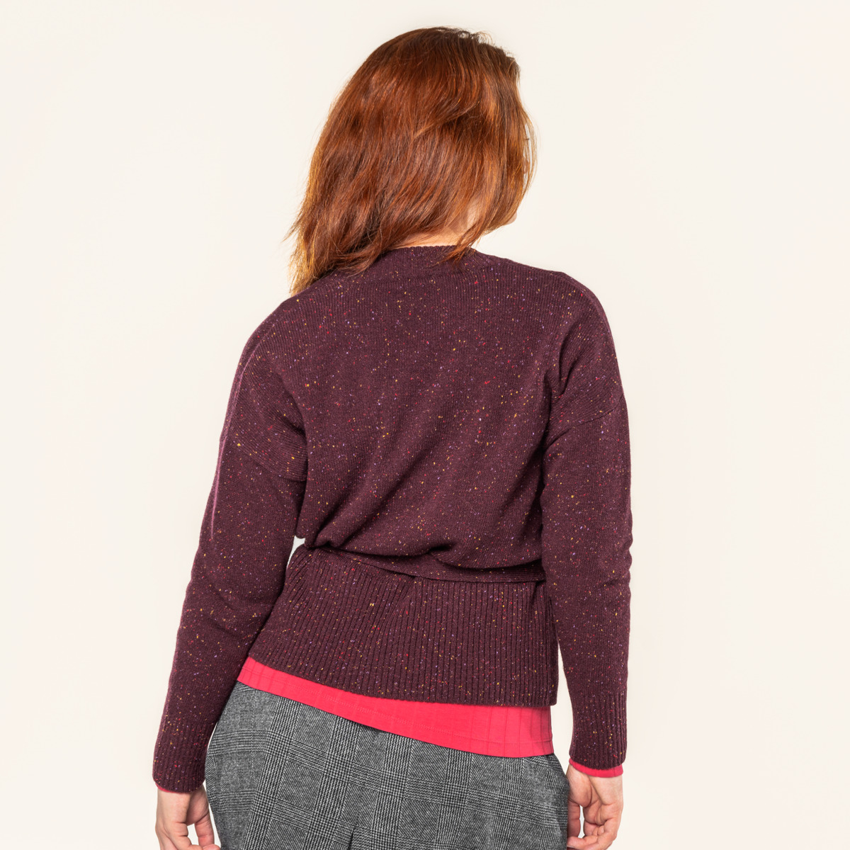 Ženska jopa Pacita 100% volna BURGUNDY M