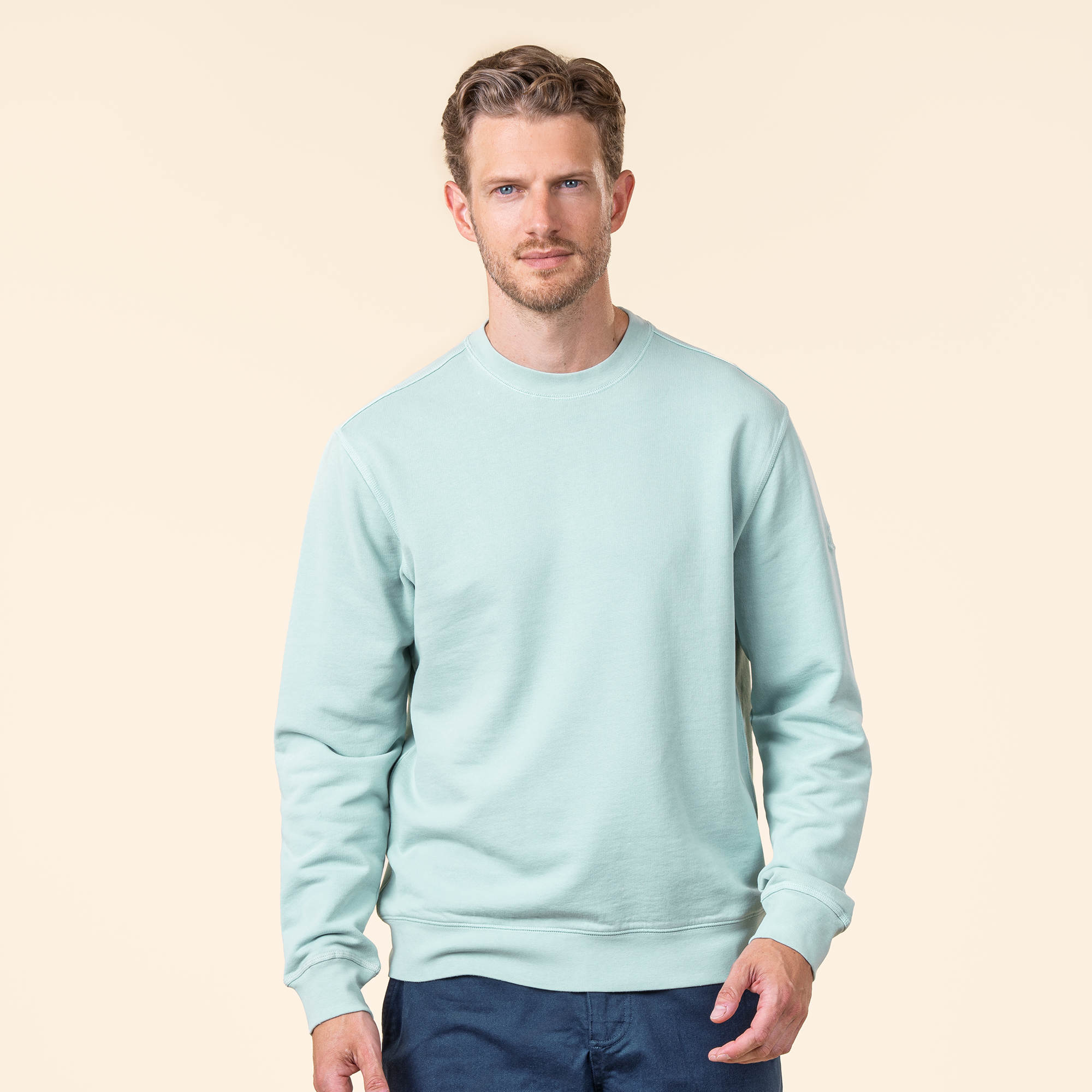 EKO Bombažni Moški Pulover TURKIZ M,L