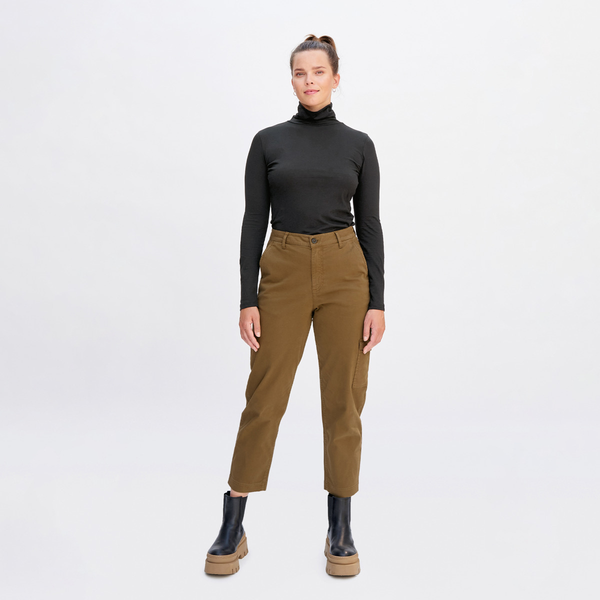 Ženske hlače eko bombaž BEIGE različne vel.