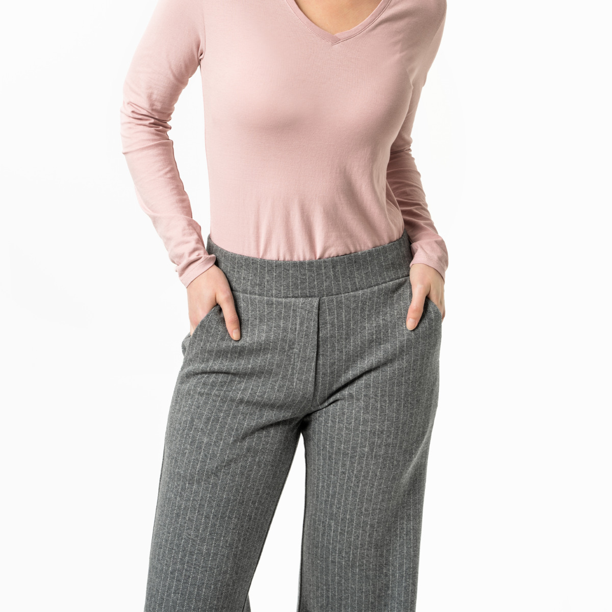 Ženske hlače eko bombaž SIVE S,M