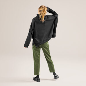 Ženski pončo Paisley 85% eko bombaž, 15% volna ČRN