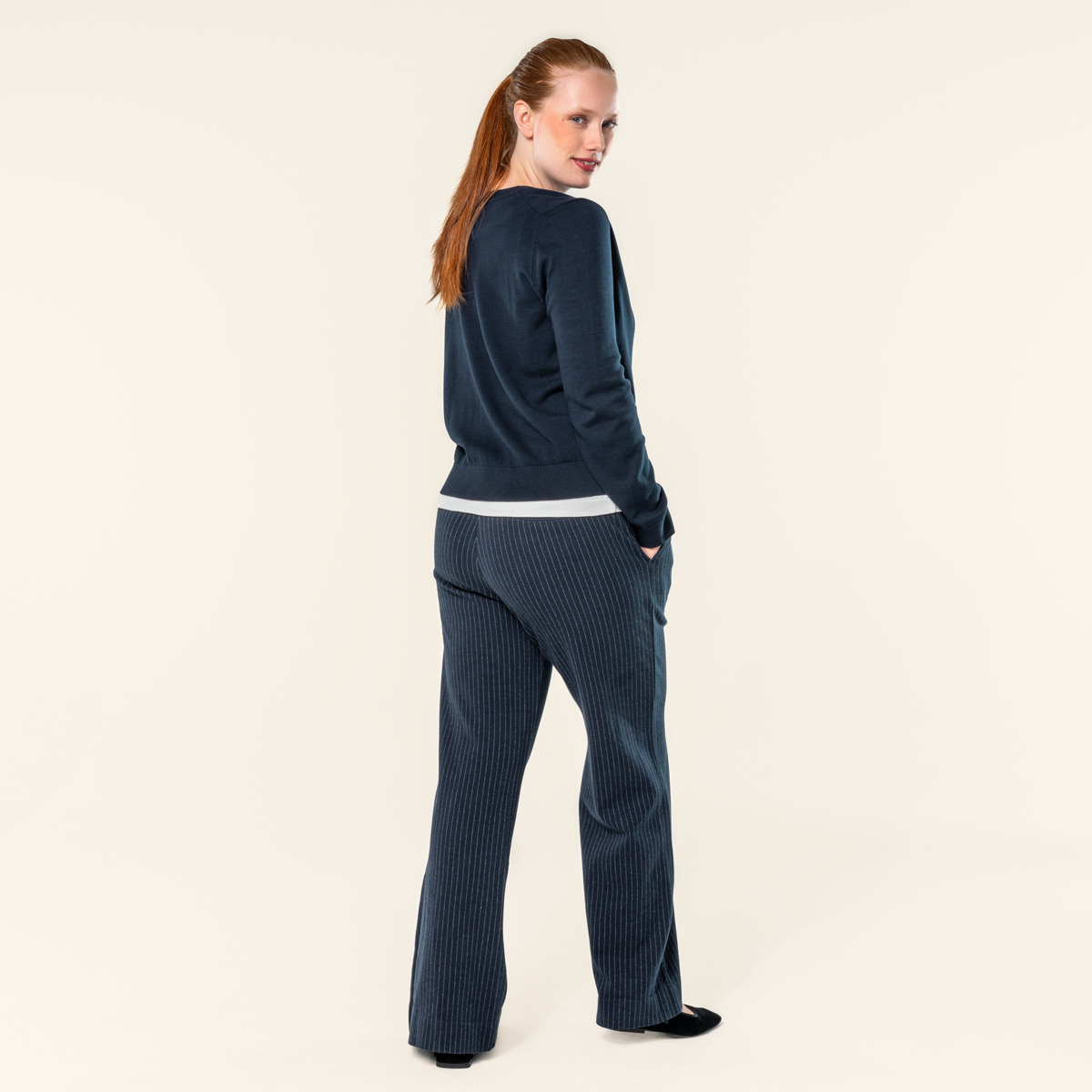 Ženska jopa Scara 100% eko bombaž MODRA