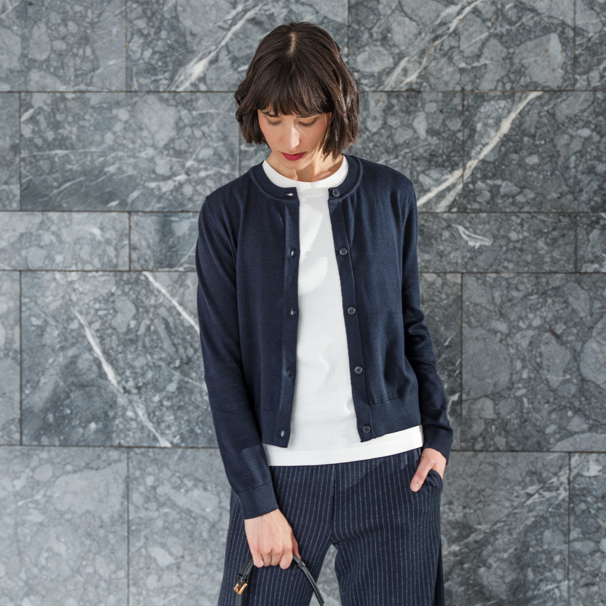 Ženska jopa Scara 100% eko bombaž MODRA