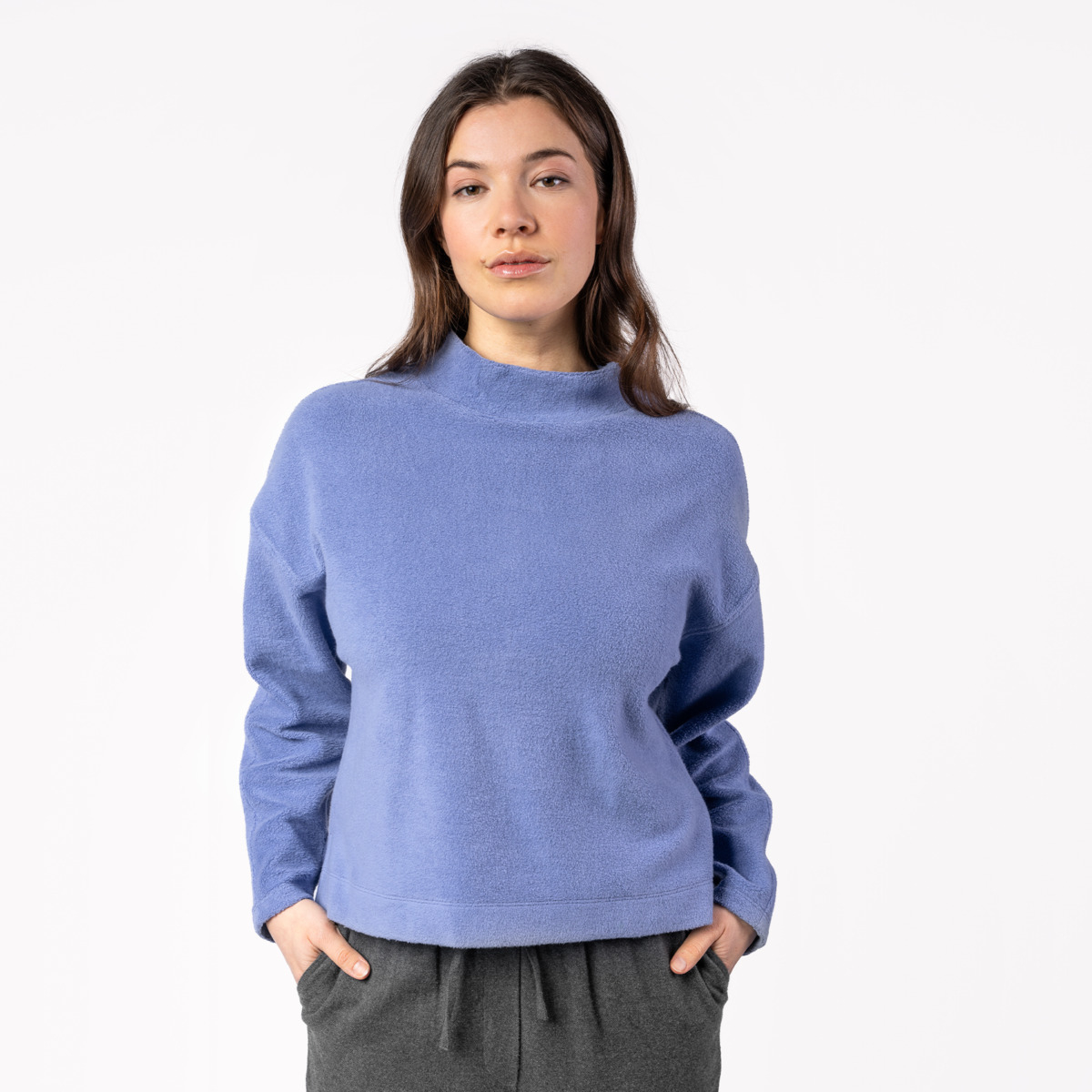 Ženski flis pulover Usiris 100% eko bombaž VIJOLA