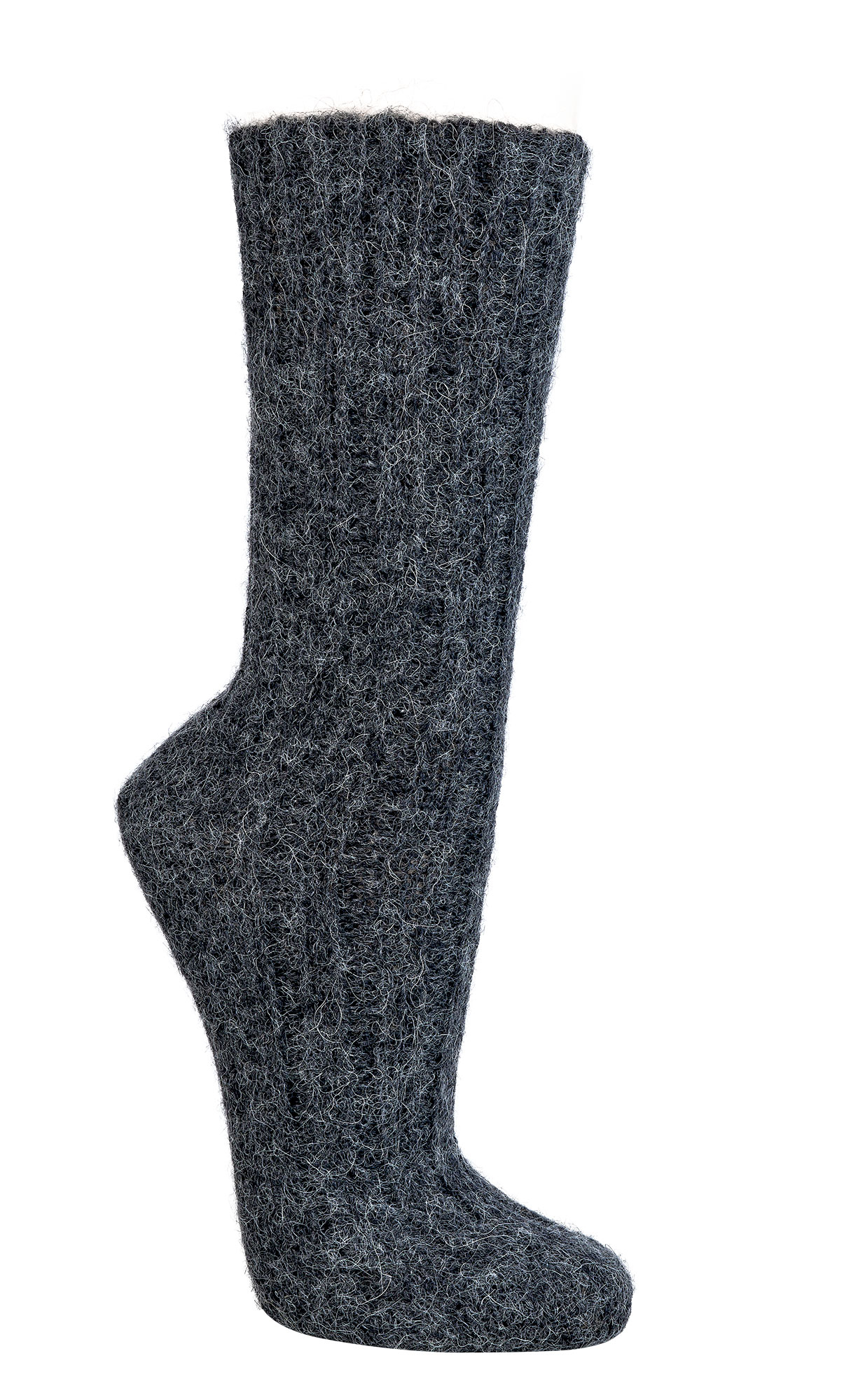 Eko nogavice z alpaka volno debelejše- temno sive