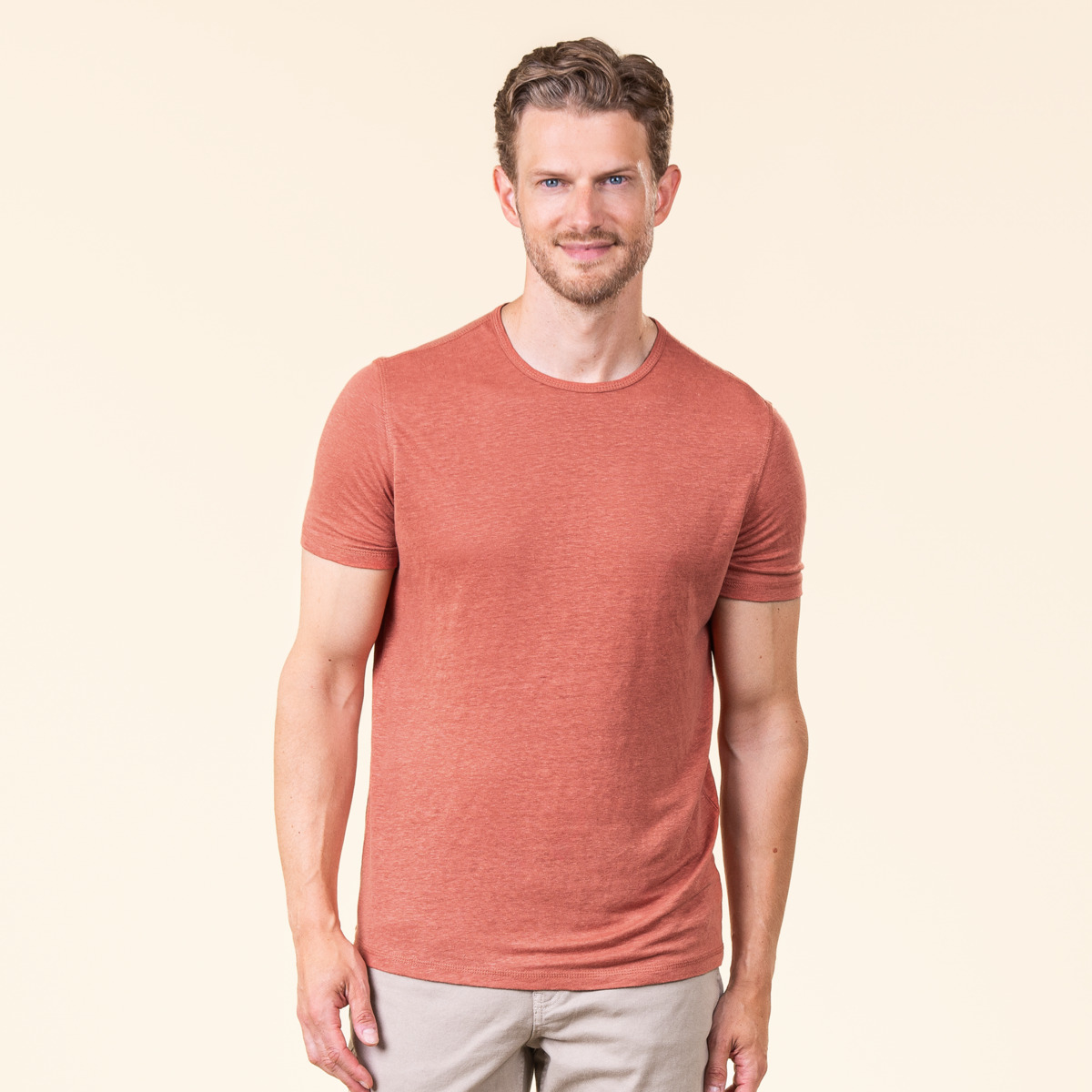 Moška majica KR iz 100% lana z L