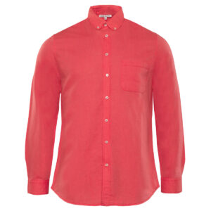 Moška srajca DR iz 55% lana in 45% eko bombaža roza rdeča 46,48,50