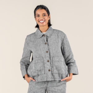 Ženska jakna ONYX 100% lan SIVA