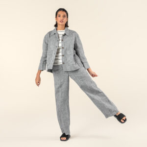 Ženska jakna ONYX 100% lan SIVA