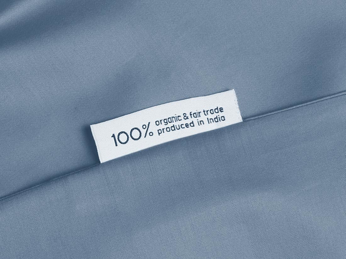 Posteljnina ekološki bombaž saten FADED BLUE več dimenzij