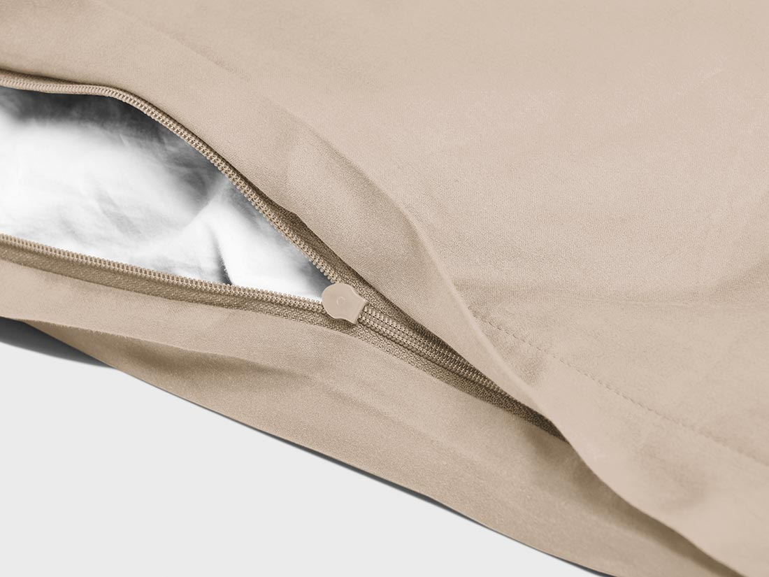 Posteljnina ekološki bombaž saten WARM TAUPE več dimenzij