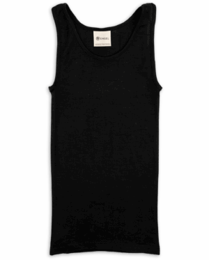 Ženska spodnja majica, črna - volna, svila