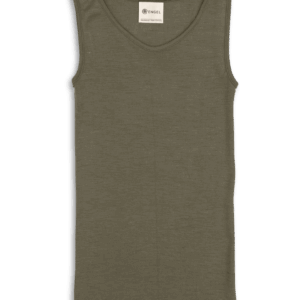 Ženska spodnja majica, zelena - volna, svila