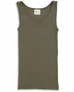 Ženska spodnja majica, zelena - volna, svila