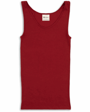 Ženska spodnja majica, rdeča - volna, svila