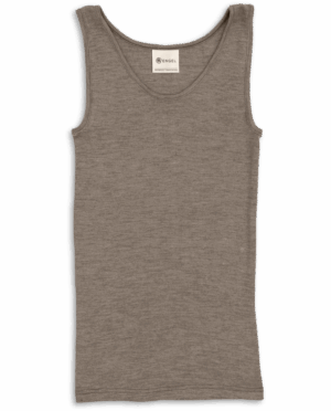 Ženska spodnja majica, rjava - volna, svila