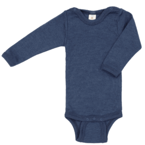 Otroški body DR navy blue - volna, svila od 50-104
