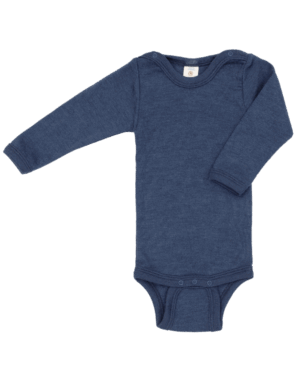 Otroški body DR navy blue - volna, svila od 50-104