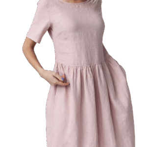 Obleka 1228, 100% lan, ROZA M