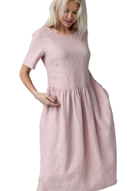 Obleka 1228, 100% lan, ROZA M