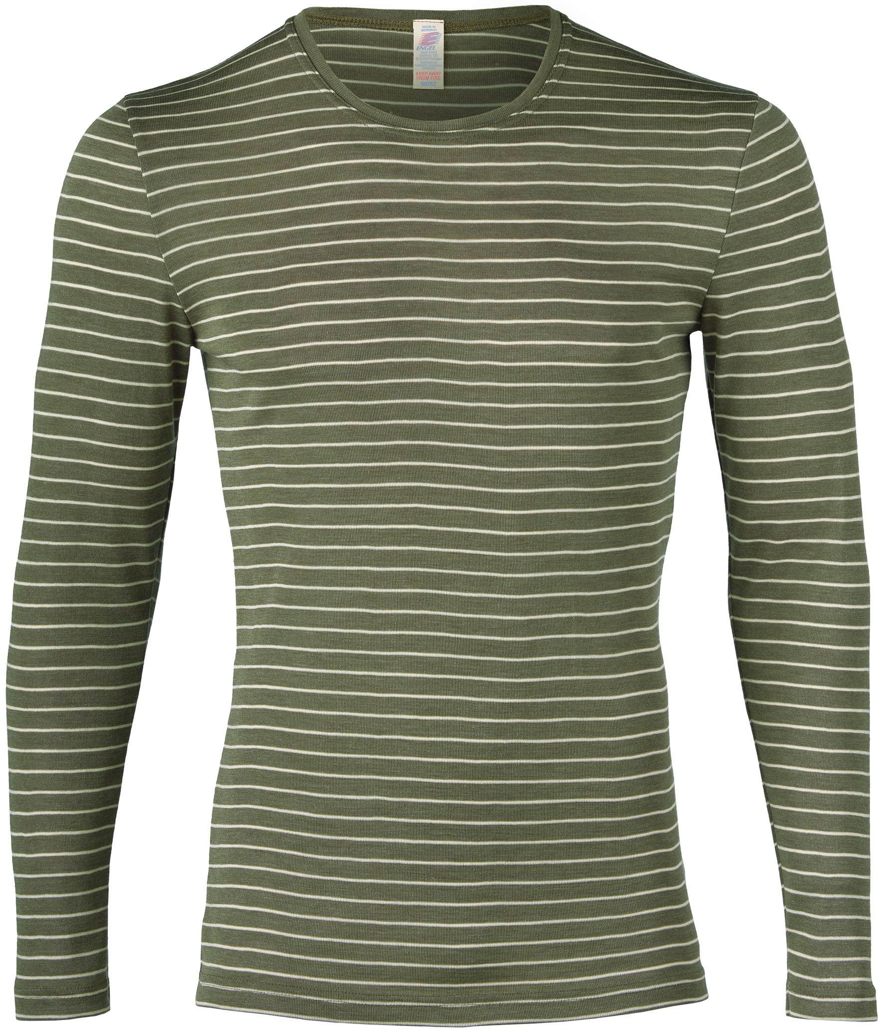 STARA CENA Moška majica DR, črte olivna- volna svila 54-56