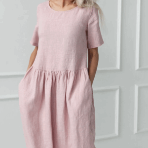 Obleka 1228, 100% lan, ROZA M