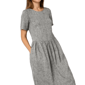 Obleka ženska 1228 100% lan, več barv in velikosti