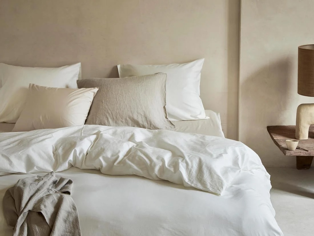 Posteljnina ekološki bombaž saten TOPLA BELA več dimenzij